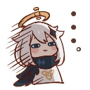 Paimon with a deadpan expression and motion lines indicating a skeptical look.