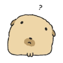 A tan, round creature with a small antenna looks forward with a confused and concerned expression.