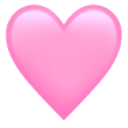 Pink heart symbol with a soft, rounded shape.