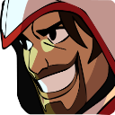 A man with a brown beard and dark hair wearing a red hood, wearing a wide, smug grin.