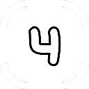 Number four written in a hand-drawn style inside a circular border.