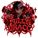 Anime character holding two pistols with a glowing red border and the text fully dracc.