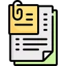 A stack of papers with a yellow paperclip attached to the top corner.