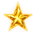 A stylized golden star with a bright, glowing aura.