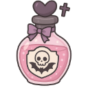 pinkgothpotionbottle Discord sticker from ｡　/fluffybunnies 　.