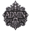 A silver metallic emblem featuring a crown above a heart-shaped padlock with sparkling highlights.