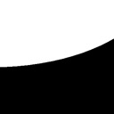 Abstract black curved line on a white background.