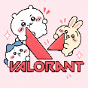 Three cute creatures including a bunny and a cat gather around a bold red logo with a happy expression.