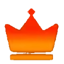 Crown icon with a red to orange gradient.
