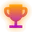 Trophy icon glowing with a purple center and orange aura.