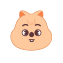 A round, peach-colored animal character with large eyes and a small mouth looking forward with a neutral expression.