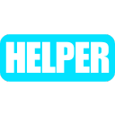 Helper written in bold white letters on a cyan rounded rectangular background.