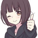 Anime girl winking and giving a thumbs up gesture.