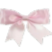 A simple pink ribbon tied into a decorative bow.