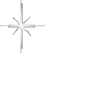 White four-pointed stars arranged in a horizontal line, creating a sparkling effect.