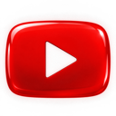 A 3D red rounded square with a white triangle play icon in the center.