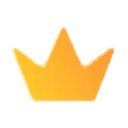 Crown symbol in gold color with a simple flat design.