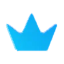 A stylized blue crown icon with sharp points.