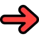 Red arrow pointing to the right against a black background.
