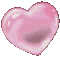 Four glossy pink hearts arranged in a horizontal row.