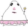 A white, blob-like creature wearing a pink tutu and holding a small yellow star wand.