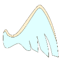 A single light blue wing with soft edges.