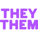They Them text displayed in a blocky purple pixel font.