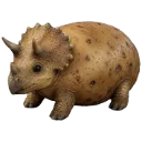 A round, potato-shaped triceratops dinosaur with a neutral expression.