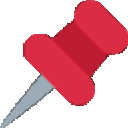 A red pushpin and multiple red arrows pointing toward a pin icon on a dark interface background.