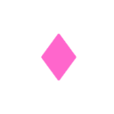 Diamond shape in bright pink color on a solid black background.