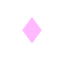 Diamond shape in a vibrant pink color centered on a black background.