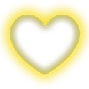 Heart symbol with a glowing yellow border and a bright white center.