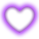 Heart shape with a bright white center and a purple glowing border.