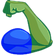 A green cartoon arm flexing its bicep against a blue background.