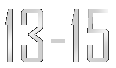 The numbers 13-15 in a metallic font against a black background.