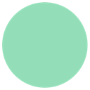Mint green circle centered on a black background.