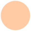 A solid peach-colored circle centered on a black background.