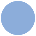 A solid light blue circle centered on a black background.
