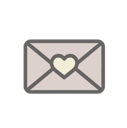 Envelope with a heart seal in the center.