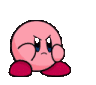 Kirby with a stern, angry expression and furrowed brows.