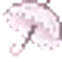 A small pixel art cloud in shades of pink and white.