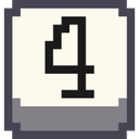 Number four in a black pixelated font centered on a white square with a gray border.