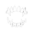 Bared sharp teeth isolated on a black background.