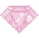 Diamond gemstone rendered in a pink pixel art style with white highlights.