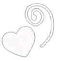 Heart shape with a decorative swirl attached to the top right.