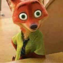 Nick Wilde the fox with wide, shocked eyes looking directly at the viewer.