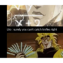 Dio from JoJo's Bizarre Adventure holding a fan of knives with a smug expression.