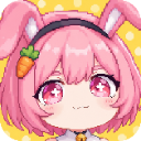 A pink-haired anime girl with bunny ears and a carrot headband giving a smug, playful smirk.