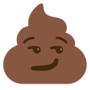 Poop emoji with a smug, knowing smirk expression.
