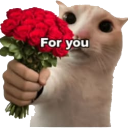 cat_love_roses_flowers_for_you Discord emoji